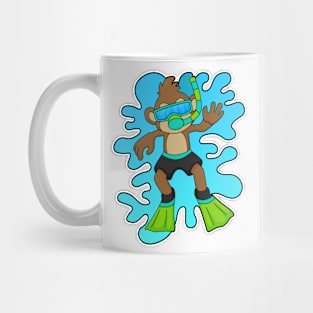 Monkey as Diver with Snorkel Mug